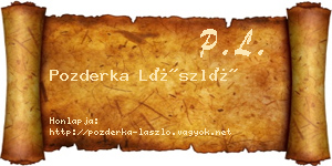 Pozderka László névjegykártya